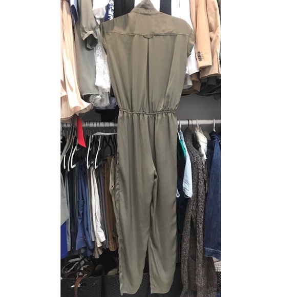 Olive green capped sleeve jumpsuit - Picture 2 of 14